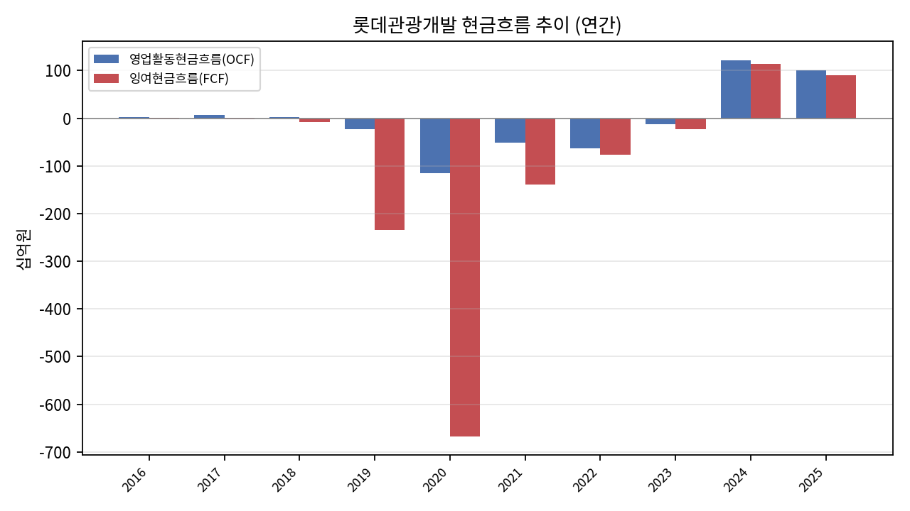연간 현금흐름 추이