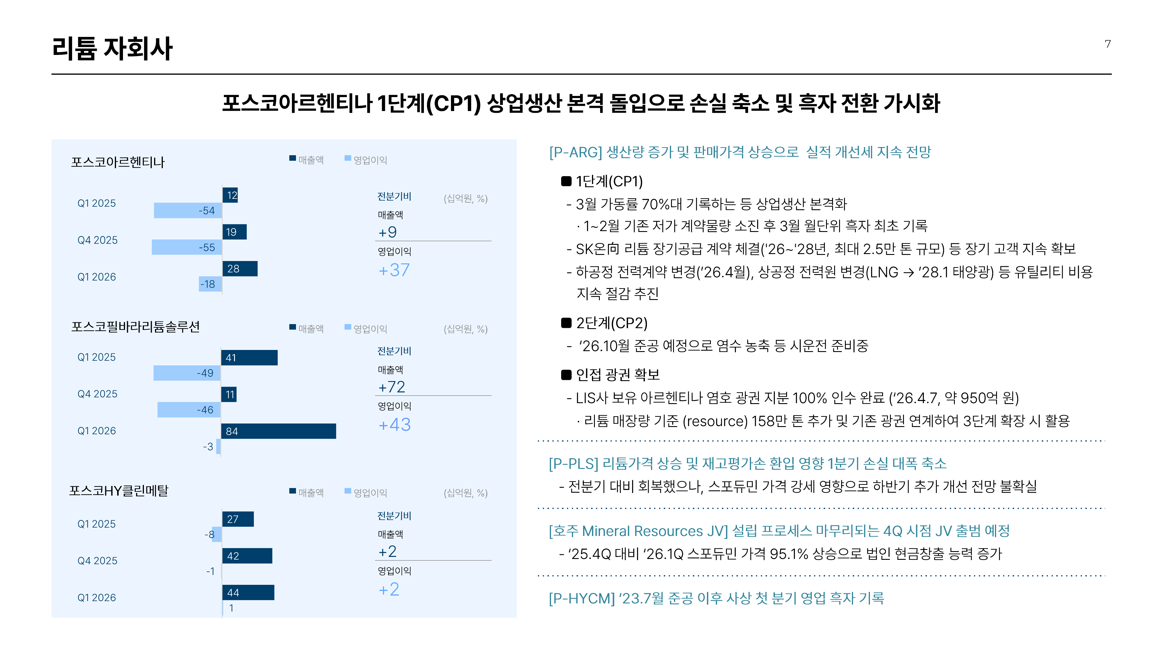 리튬 자회사 실적